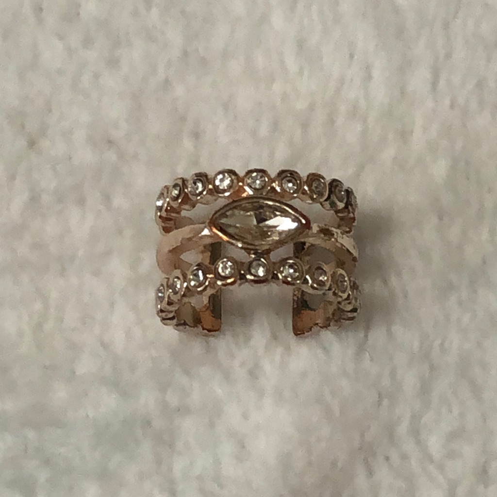 Luv Aj Marquise Diamond Disc Rose Gold Ring 20$